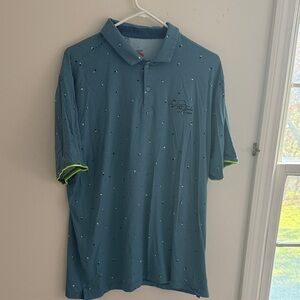 Blue Polo Shirt with Embroidered Logo